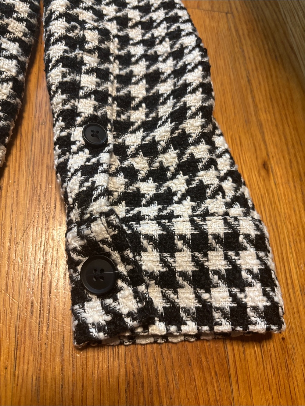 A New Day Black/Cream Houndstooth Button Down Jacket - Picture 8 of 9